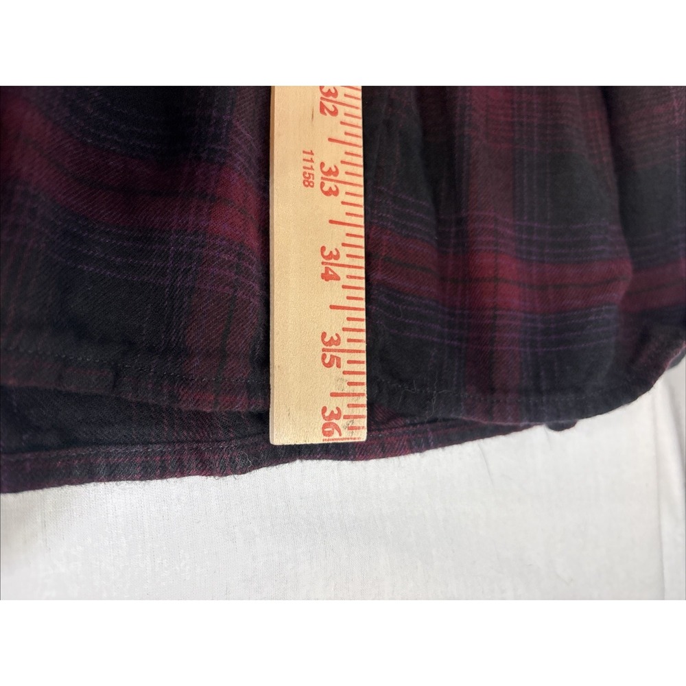 Beach Lunch Lounge Darcie Babydoll Plaid Flannel Dress Red Black Large LCD5083 - Picture 15 of 16